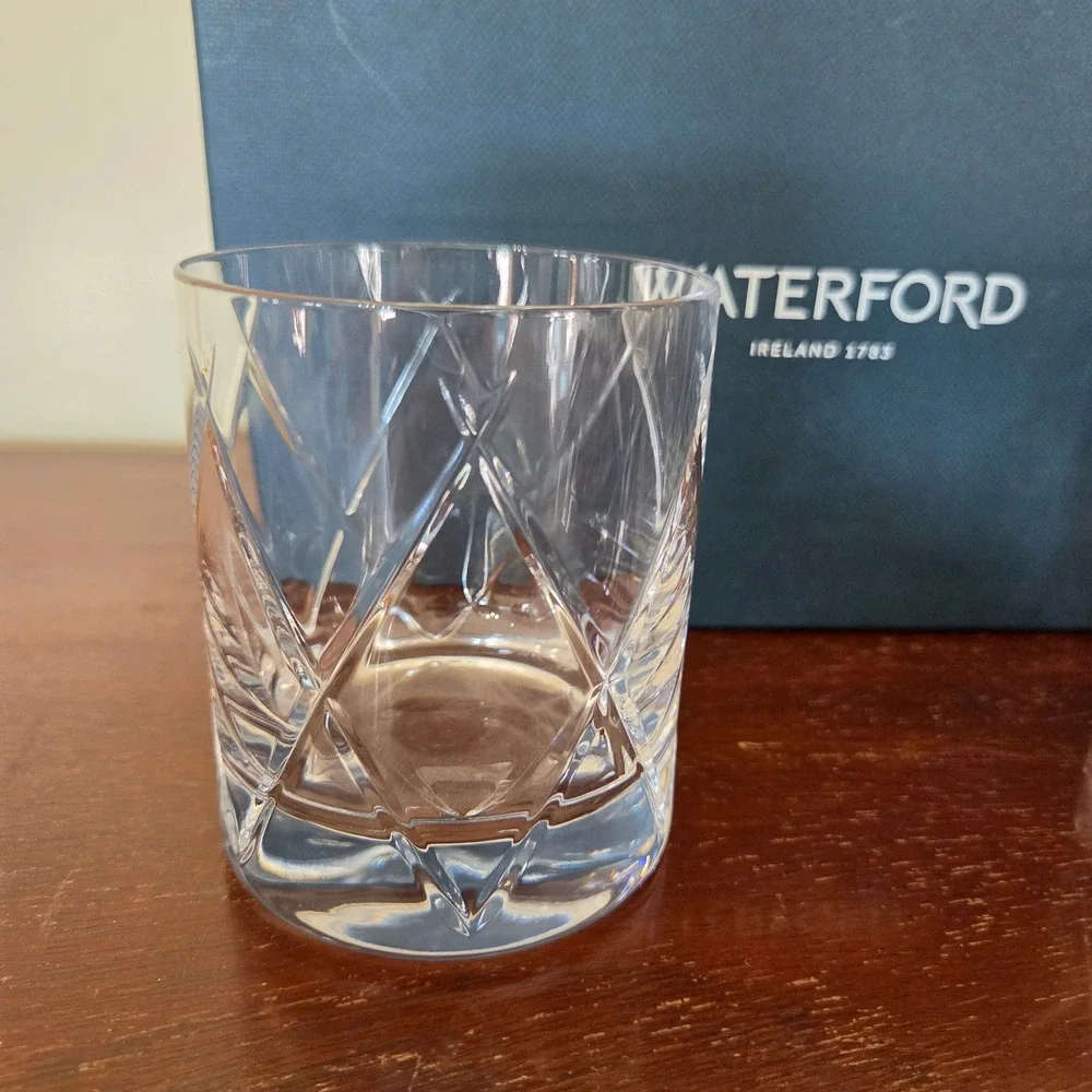 Waterford Lismore Diamond Double Old Fashioned Glasses Set of 2 Crystal New/Box